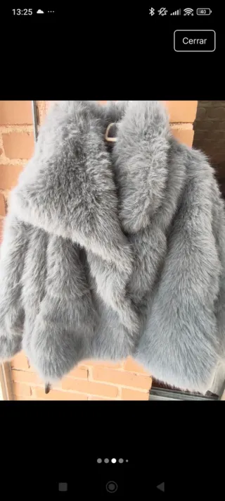 Chaqueta pelo sintético gris Talla S