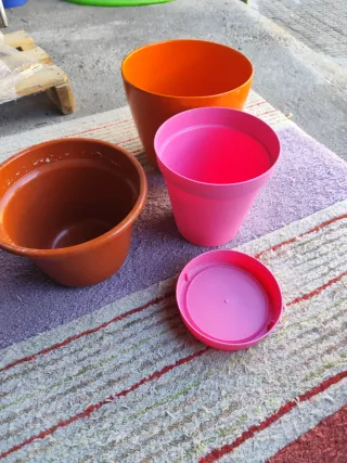 Macetas terracota y plástico