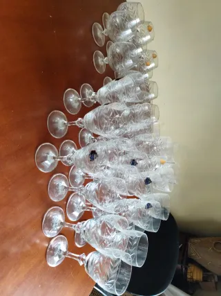 Copas de cristal tallado juego 36 copas