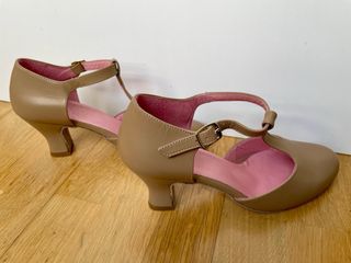Zapatos de salón baile T-Strap beige