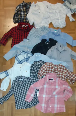 Lote 16 Camisas Niños 18-24 meses y 2-3 Años