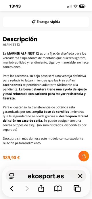 Sci da sci di fondo Majesty Super Scout Carbon