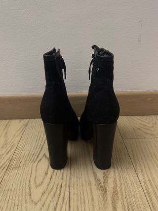 stivali chunky/gothic neri stringati tacco - N.36