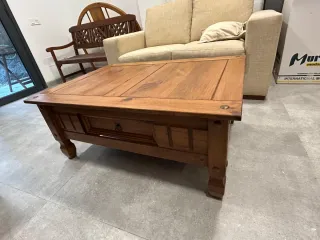 Mesa Centro Madera Rústica Cajón