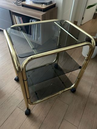 Camarera vintage cristal y metal dorado