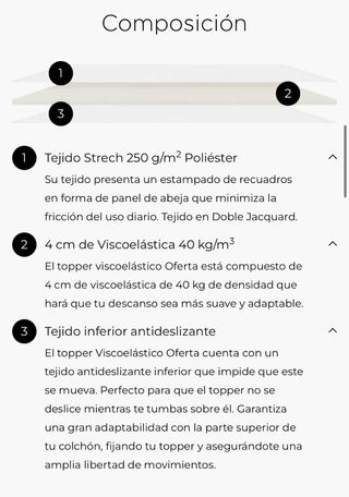 Topper Viscoelástico 4cm (180x200) *COMO NUEVO*