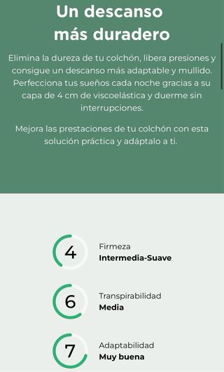 Topper Viscoelástico 4cm (180x200) *COMO NUEVO*