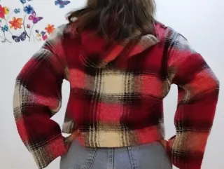 Sudadera corta cuadros escoceses