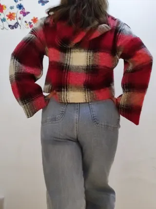 Sudadera corta cuadros escoceses