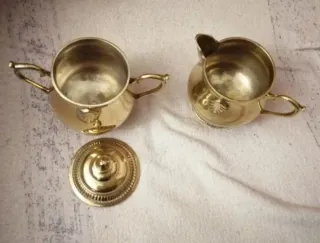 Juego Tetera Alpaca Dorado y Plateado