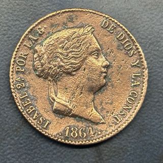 Monete di Alfonso XIII e Isabella II (1900, 1869)