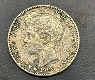 Monete di Alfonso XIII e Isabella II (1900, 1869)