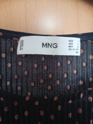 Vestido Mango plisado negro con dorado Talla L