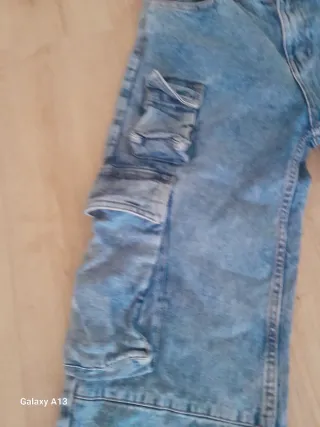 Jeans cargo ragazza blu