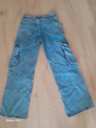 Jeans cargo ragazza blu