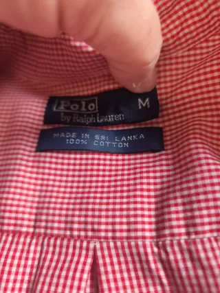 Camisa Polo Ralph Lauren Roja Cuadros. Talla 14 añ