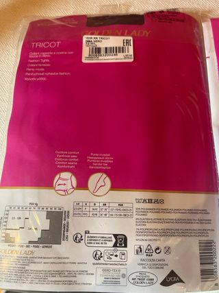 2 Pantys Golden Lady Talla M/L Negro Fantasía