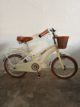 Bicicleta infantil Toimsa beige con cesta