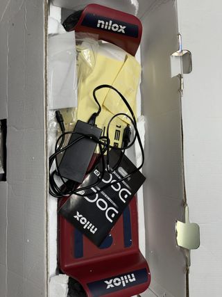 hoverboard, rojo y azul, eléctrico