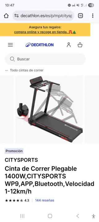 CITYSPORTS Cinta Correr 1400W 1-12km