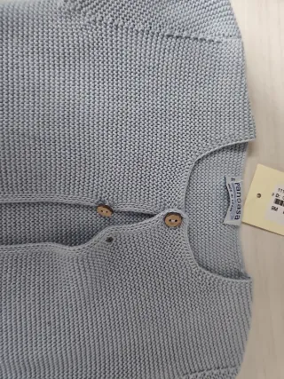 Chaqueta punto azul bebé