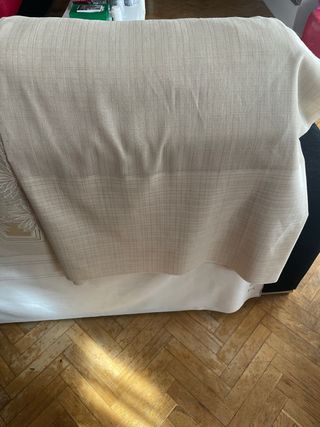 2 Cortinas Beige/Blanco 274x126