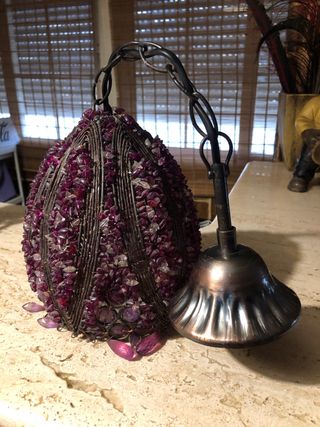 Lámpara Morada Cristales Incrustados