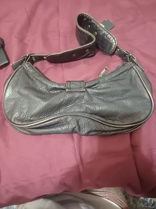 Bolso vintage Misako negro y plateado