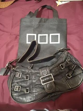 Bolso vintage Misako negro y plateado