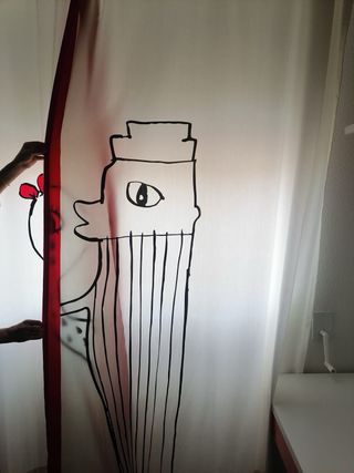 Cortinas blancas con dibujo