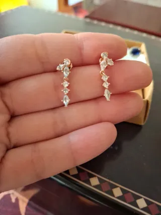 Lote pendientes bisutería azul y plateado