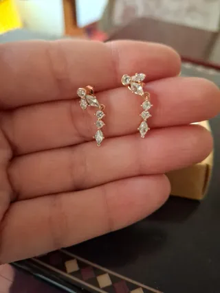 Lote pendientes bisutería azul y plateado