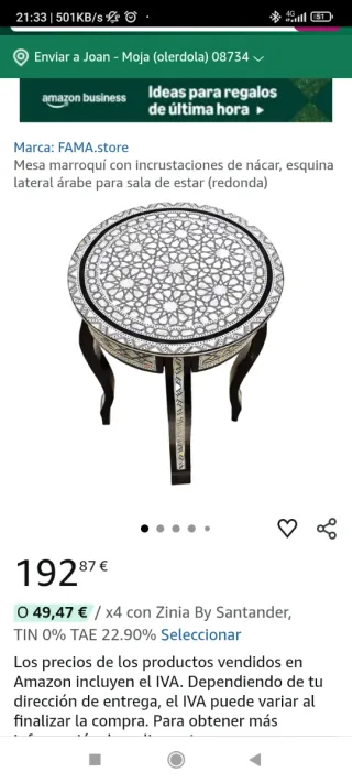 Mesas Marroquíes decorativa  (conjunto )