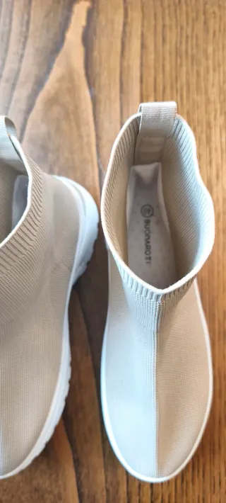 Botas calcetín beige