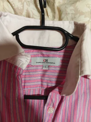 Camisa Carolina Herrera Rayas Rosas y Blancas