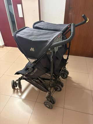Carrito Gemelar Maclaren Negro