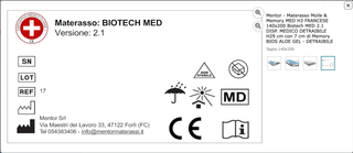 Materasso Molle e Memory MED H3 Francese 140x190
