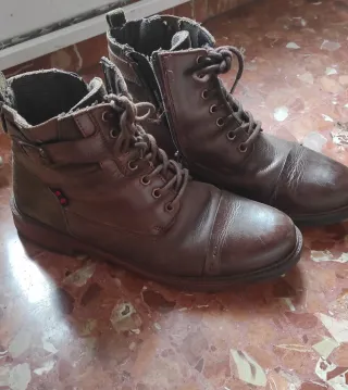 Botines de piel para hombre,tienda casa.