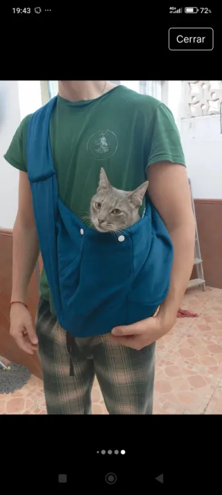 Bolsa transportín para mascotas azul