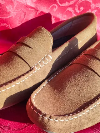 Mocassini Uomo Marrone Scamosciato