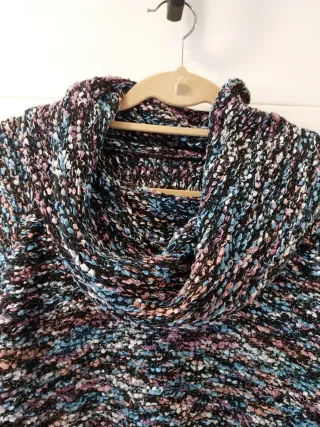 Jersey punto cuello alto multicolor Talla S/M