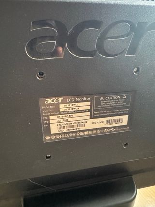 Pantalla Acer 19 Plata/Negra