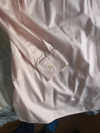 Camisa Q-ELLOS rosa rayas. Talla 14 años.