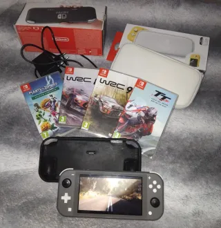 Nintendo Switch Lite Gris + 4 Juegos+estuche+funda