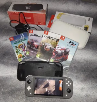 Nintendo Switch Lite Gris + 4 Juegos+estuche+funda