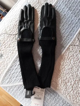 Guantes largos Zara negros