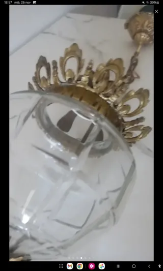 Farol bronce y globo cristal facetado