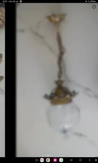 Farol bronce y globo cristal facetado