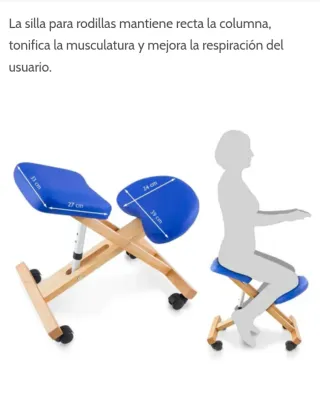 Silla ergonómica madera y blanco