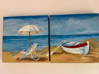 2 Quadri Tela Mare e Spiaggia